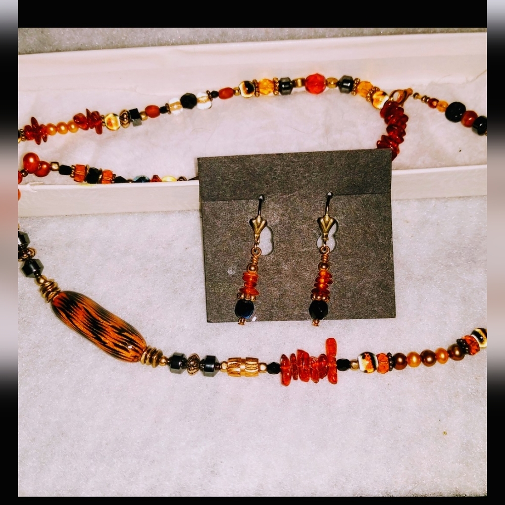 2-pc Tribal Necklace & Earrings Set  NIB